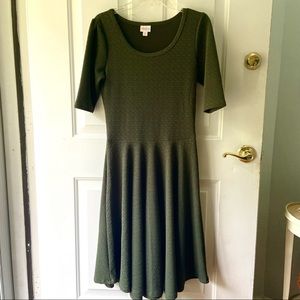 Forest Green LuLaRoe Textured Nicole Dress